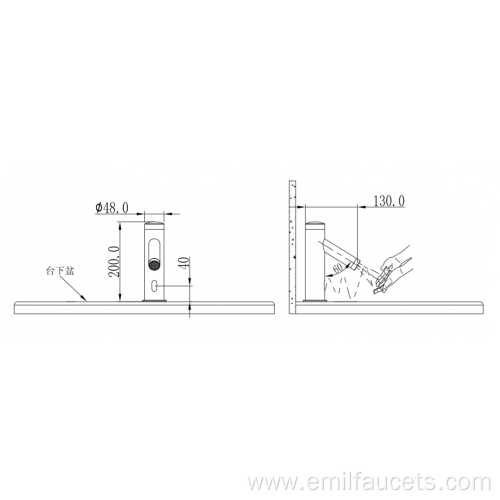 Low basin sensor faucet tap mixer in bathroom